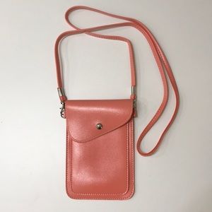 New leather Salmon colored crossbody
